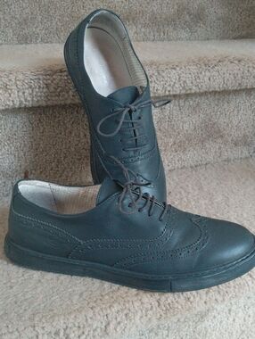 Alberto Guardiani Sport Men's Navy Leather Wingtip Hybrid Sneaker Dress Shoes